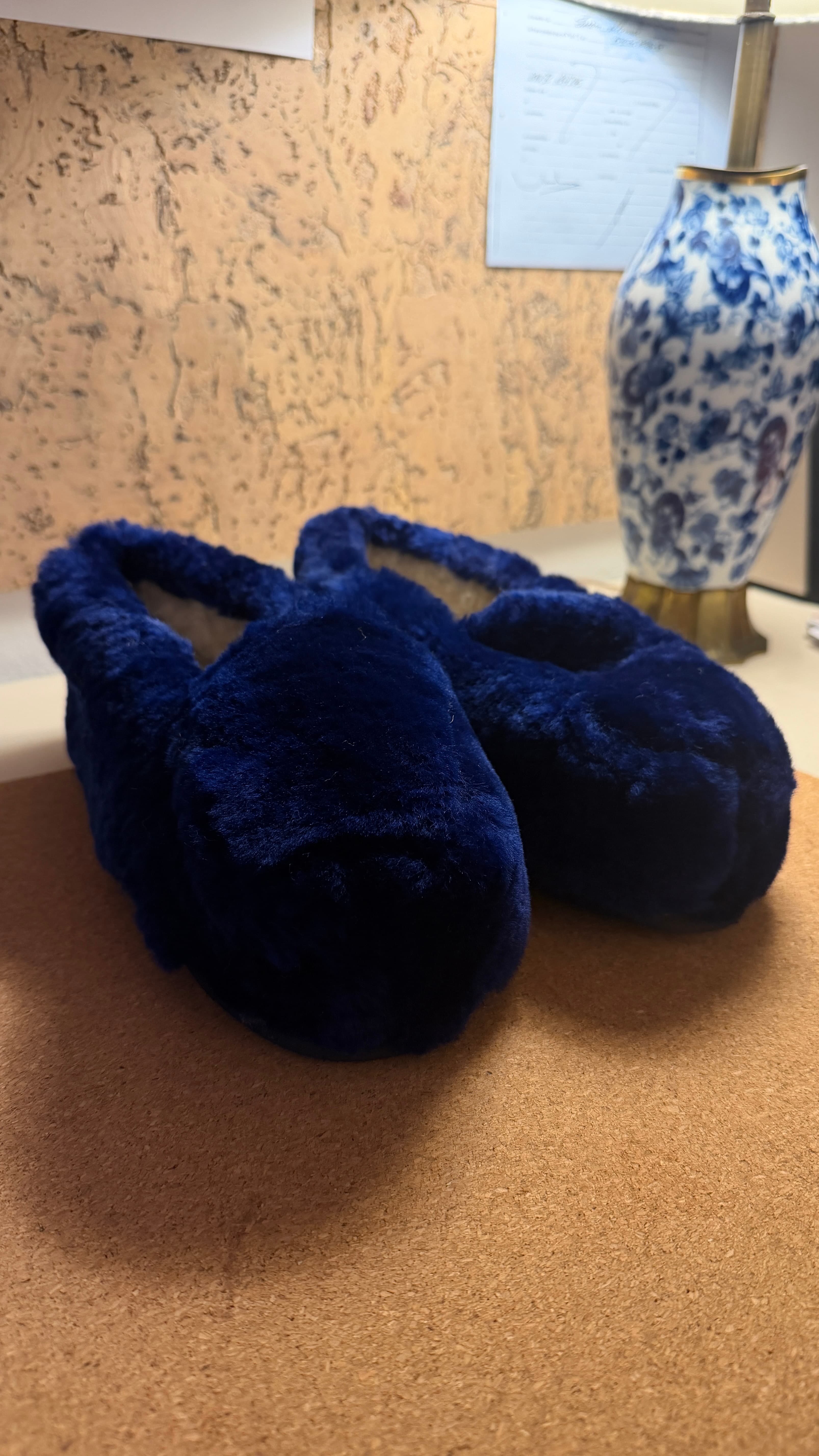 Pantufla adulto clasica azul